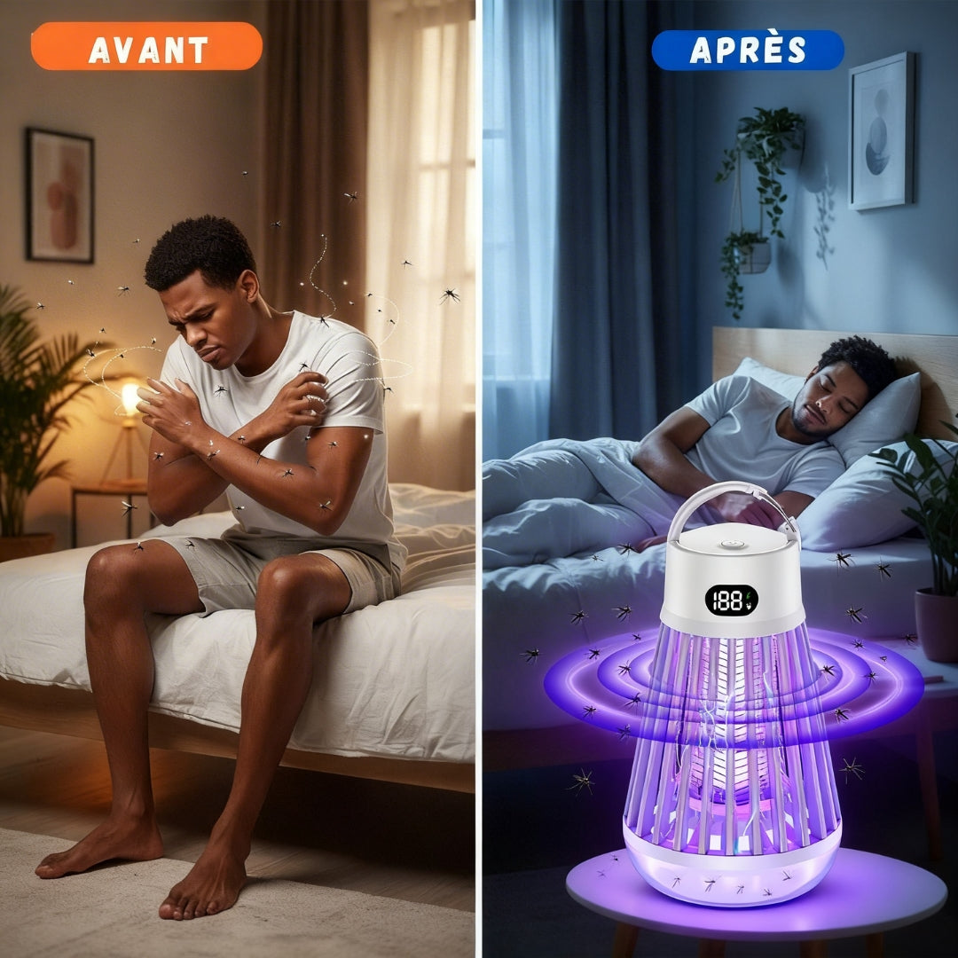 Lampe Anti-Moustique Électrique Rechargeable Pro™ – Écran Digital & Protection 360°