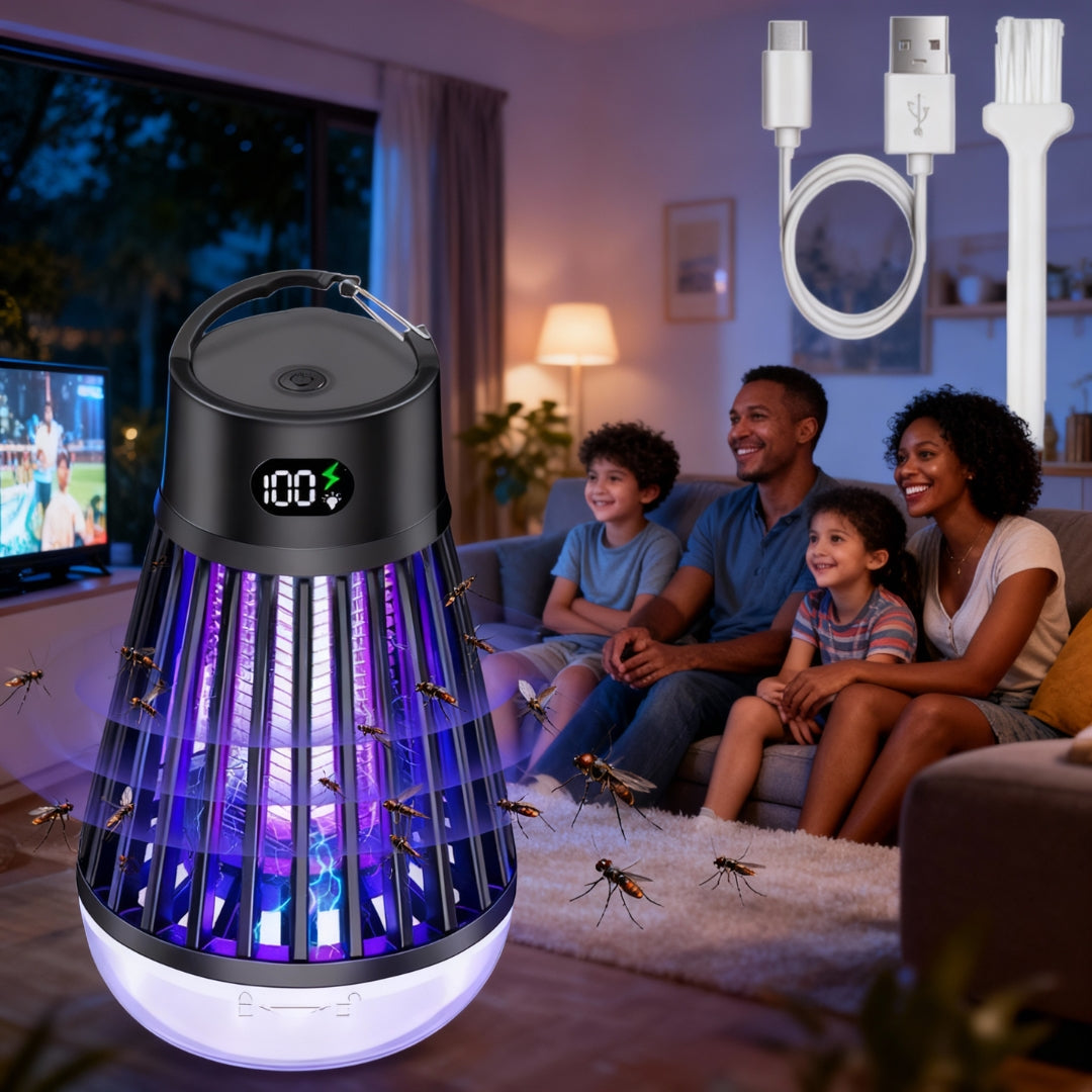 Lampe Anti-Moustique Électrique Rechargeable Pro™ – Écran Digital & Protection 360°