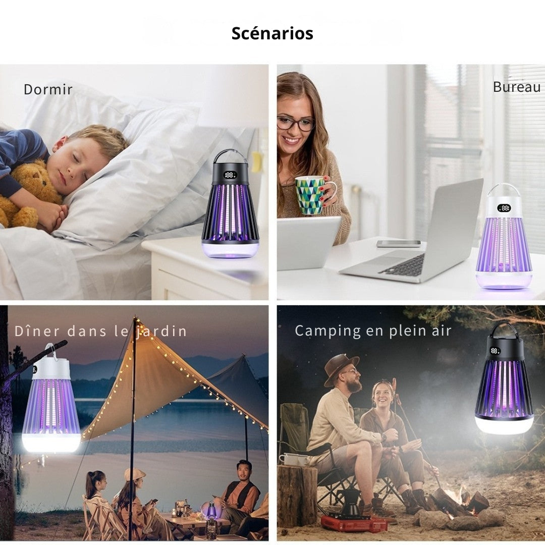 Lampe Anti-Moustique Électrique Rechargeable Pro™ – Écran Digital & Protection 360°